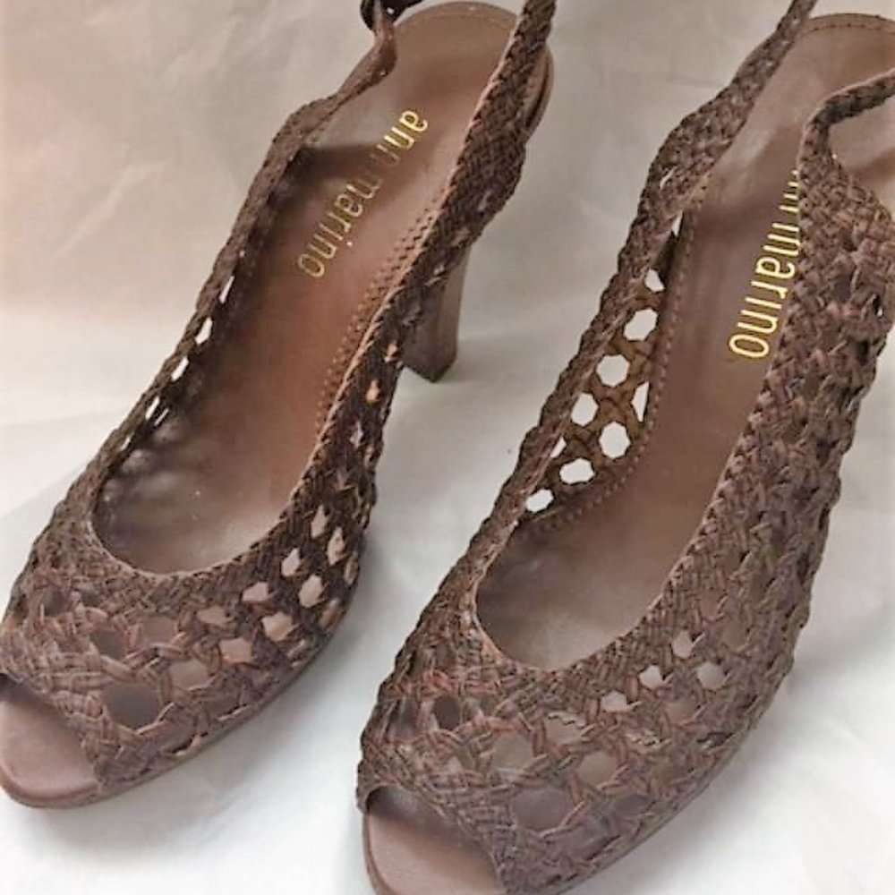 ANN MARINO - BASKETWEAVE SLINGBACK - SIZE 6